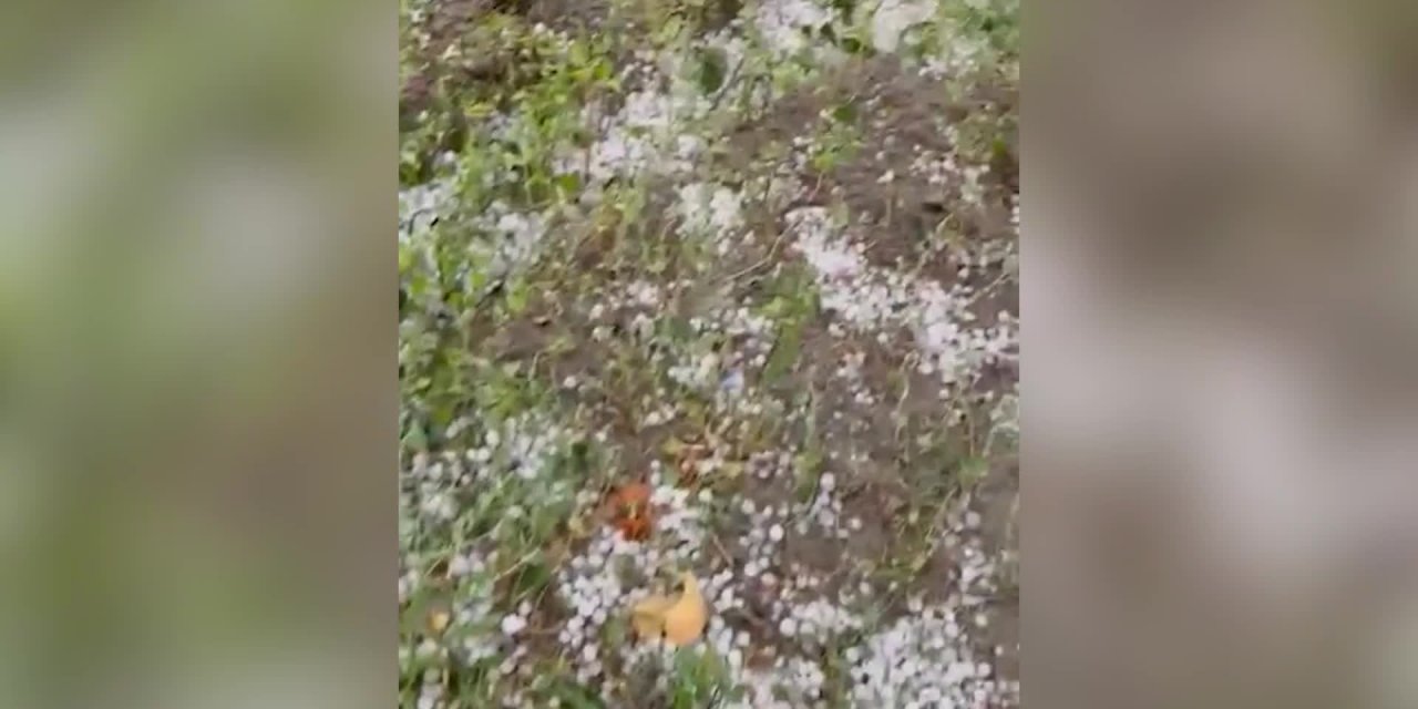 ÇORUM OSMANCIK'TA BAHÇELERİ DOLU VURDU