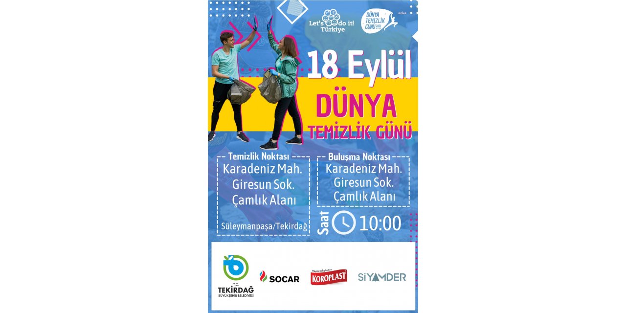 TEKİRDAĞ BÜYÜKŞEHİR'DEN 18 EYLÜL DÜNYA TEMİZLİK GÜNÜ’NDE ANLAMLI ETKİNLİK