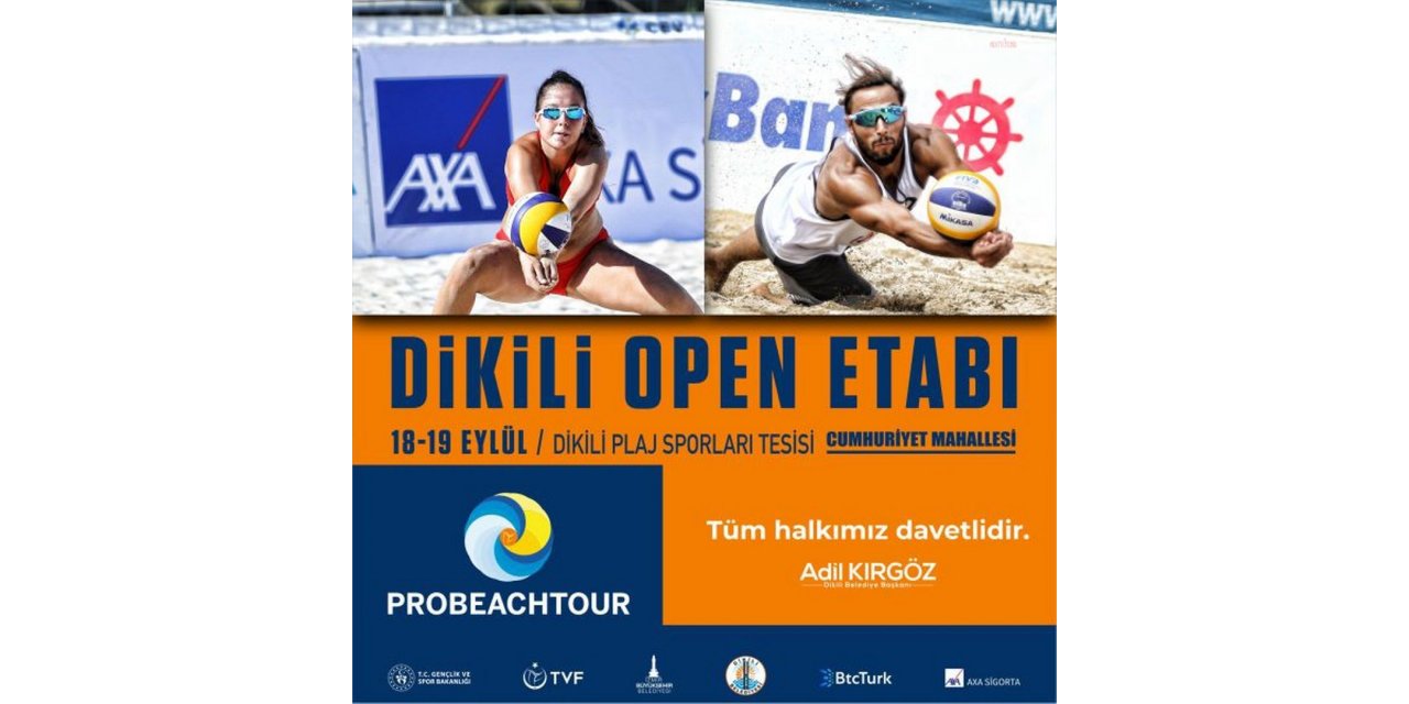 DİKİLİ'DE PLAJ VOLEYBOLU HEYECANI