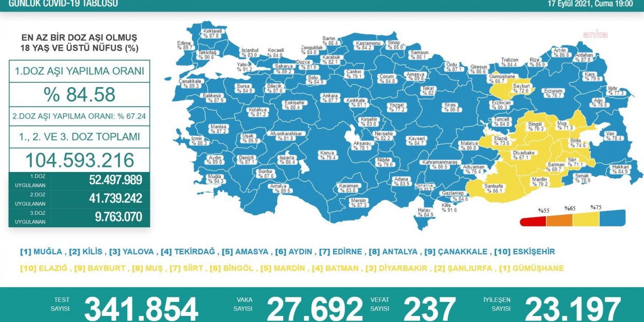 KORONAVİRÜS NEDENİYLE 237 KİŞİ DAHA HAYATINI KAYBETTİ