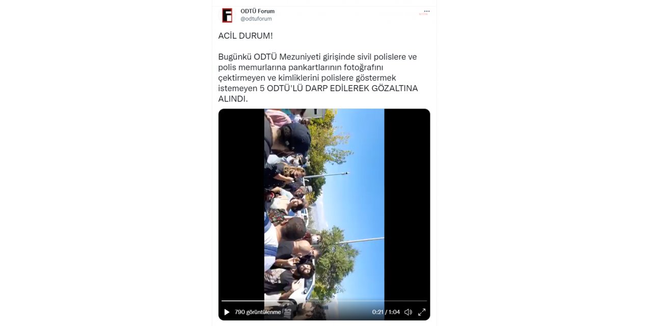 ODTÜ'DE 5 ÖĞRENCİ GÖZALTINA ALINDI