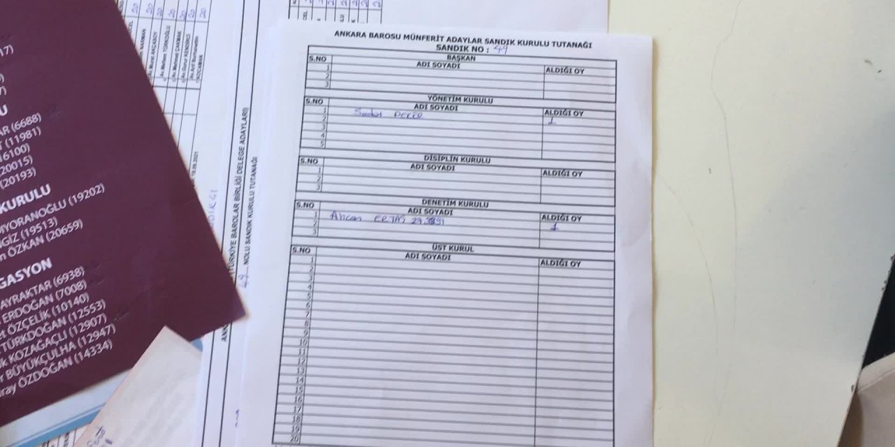 ANKARA BAROSU SEÇİMİNDE SEDAT PEKER’E DE OY ÇIKTI