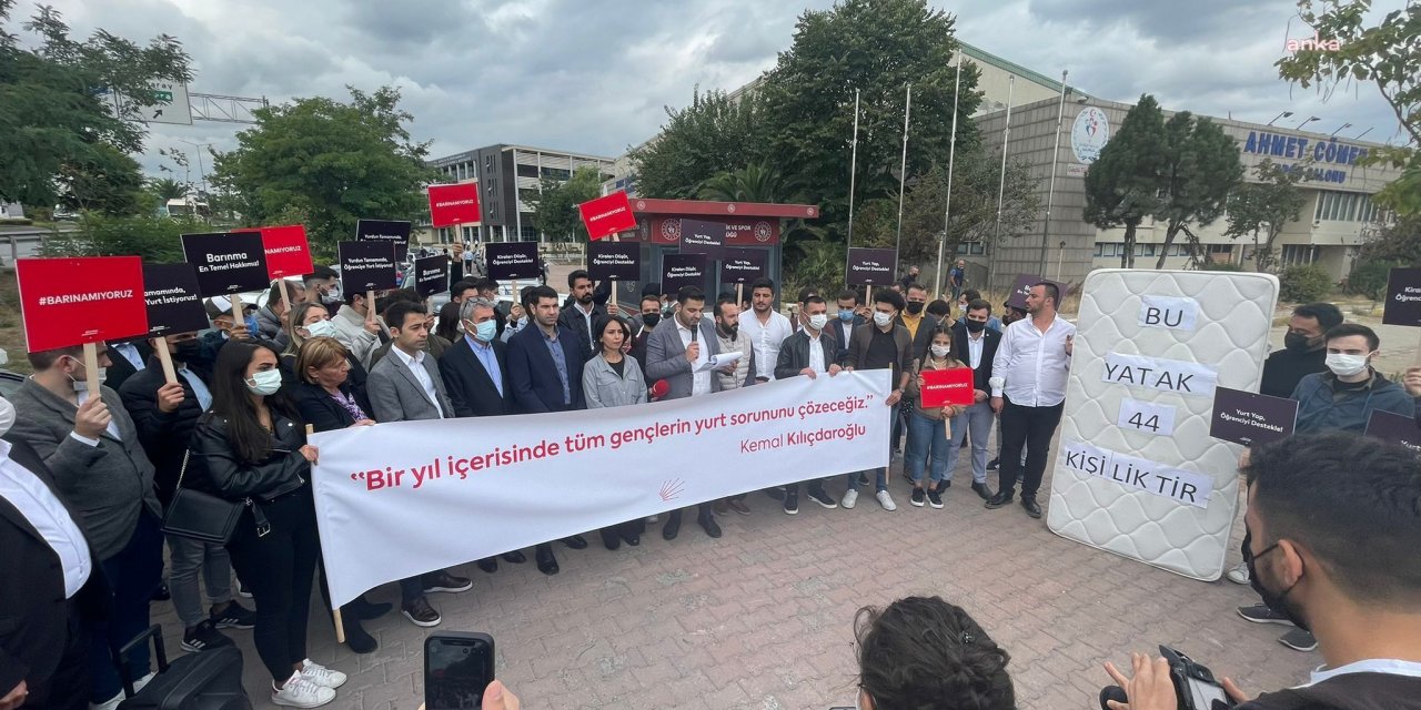 CHP İSTANBUL GENÇLİK KOLLARI BAŞKANI AYDIN: "İSTANBUL'DA KYK YURTLARININ TEK BİR YATAĞINA 44 ÖĞRENCİ DÜŞÜYOR"