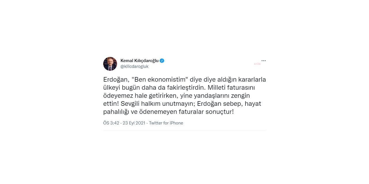 KILIÇDAROĞLU'NDAN FAİZ TEPKİSİ: "MİLLETİN PARASINI PUL EDEN HERKES HESAP VERECEK"