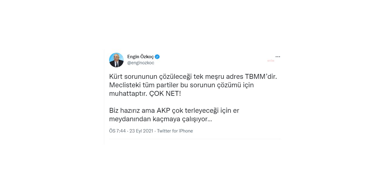 ÖZKOÇ: BİZ HAZIRIZ AMA AKP ÇOK TERLER
