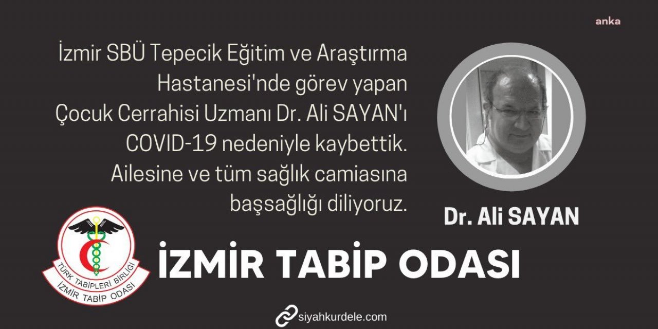 İZMİR'DE DOKTOR ALİ SAYAN KORONAVİRÜS NEDENİYLE YAŞAMINI YİTİRDİ