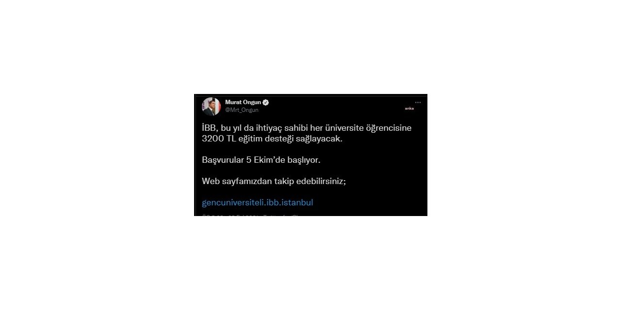 İBB’DEN İHTİYAÇ SAHİBİÜNİVERSİTELİLERE 3 BİN 200 LİRALIK EĞİTİM DESTEĞİ