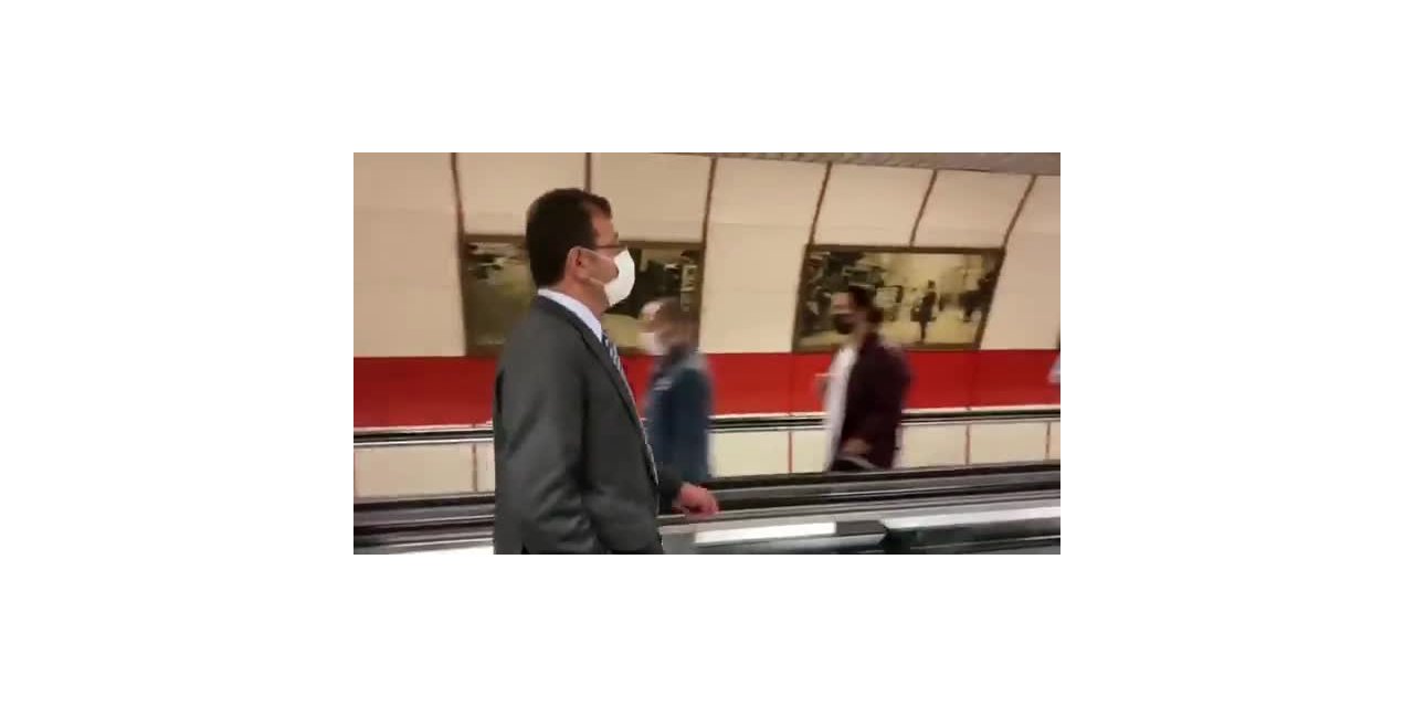 İMAMOĞLU, TAKSİM’E METROYLA GİTTİ