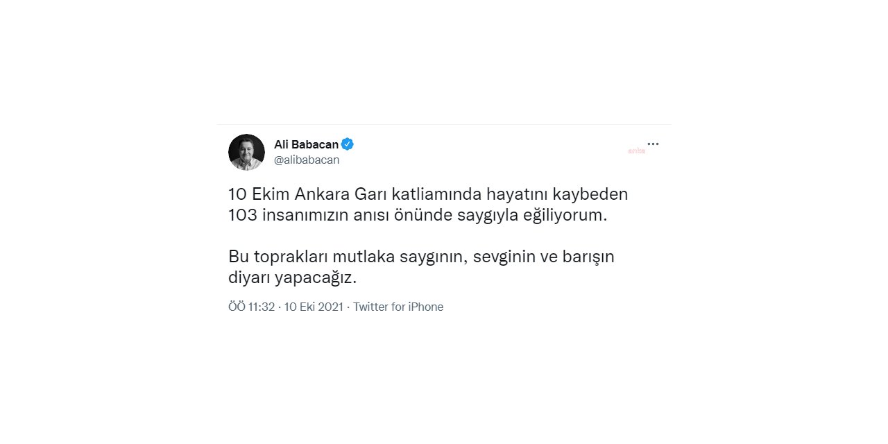 BABACAN, 10 EKİM SALDIRISINDA HAYATINI KAYBEDENLERİ ANDI: "BU TOPRAKLARI BARIŞIN DİYARI YAPACAĞIZ"