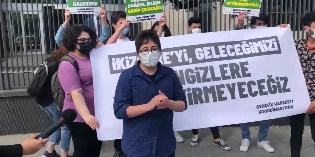 İKİZDERE İÇİN CENGİZ HOLDİNG BİNASI ÖNÜNDE BASIN AÇIKLAMASI YAPAN 13 KİŞİ GÖZALTINA ALINDI