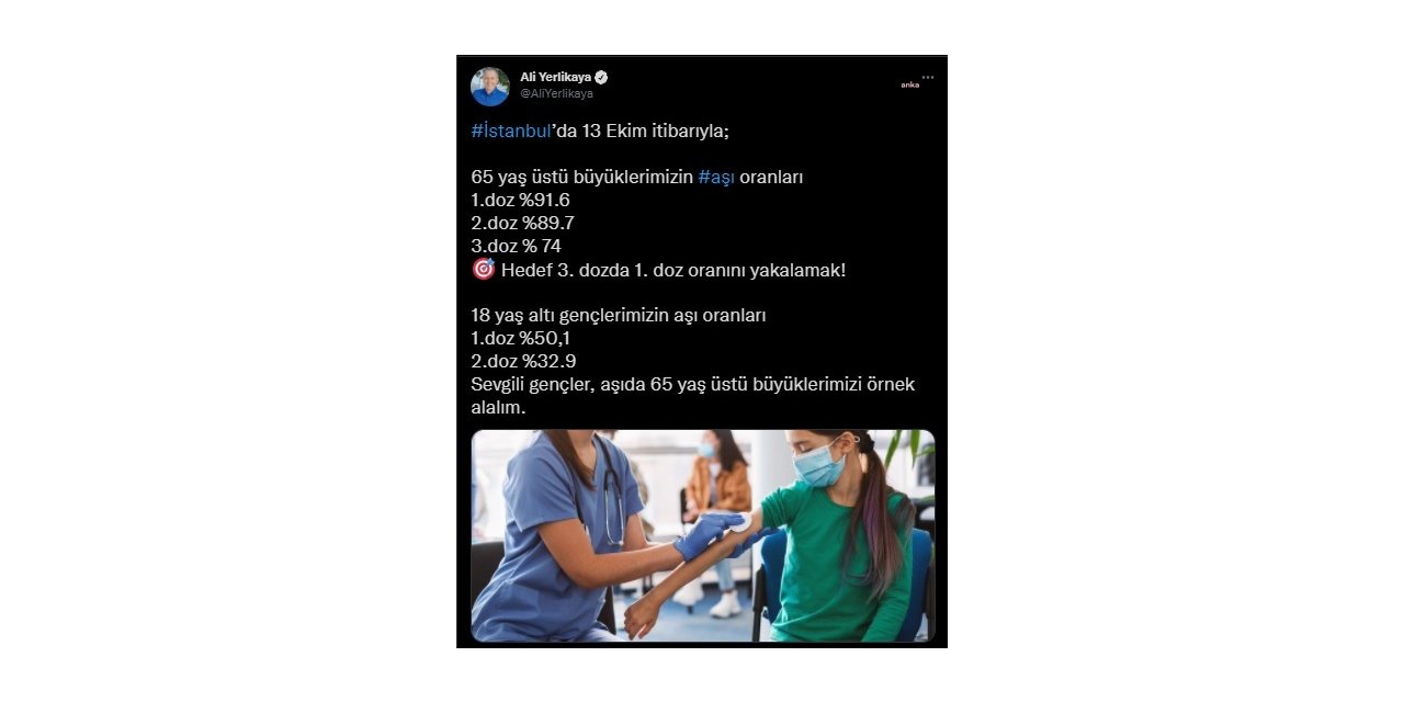 İSTANBUL VALİSİ YERLİKAYA: “SEVGİLİ GENÇLER, AŞIDA 65 YAŞÜSTÜ BÜYÜKLERİMİZİÖRNEK ALALIM”