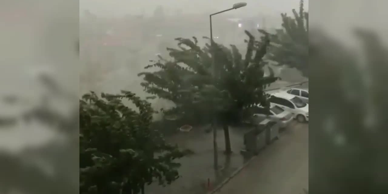 İZMİR'DE ÇATILAR UÇTU, AĞAÇLAR DEVRİLDİ