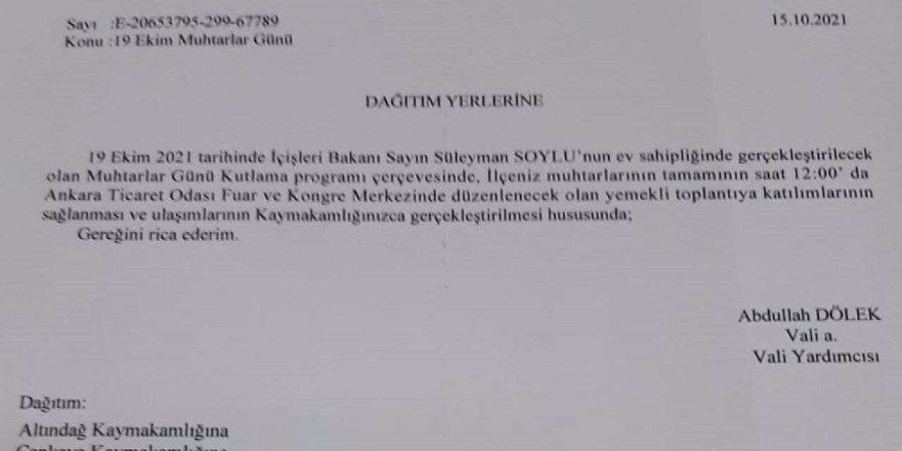 CHP'Lİ EMİR: "SÜLEYMAN SOYLU MUHTARLAR GÜNÜ NEDENİYLE MUHTARLARLA TOPLANTI YAPMAYI PLANLIYOR, AMA KATILIM MECBURİ"