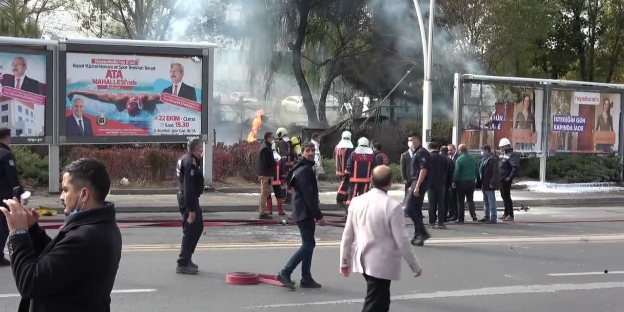 ANKARA'DA MTA YERLEŞKESİNDE DOĞAL GAZ NEDNİYLE PATLAMA YAŞANDI, YANGIN SÖNDÜRÜLDÜ