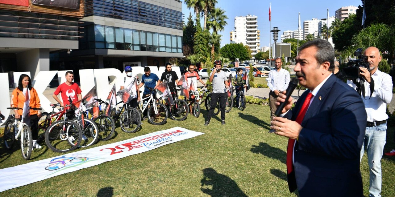 ÇUKUROVA'DA PEDALLAR CUMHURİYET İÇİN ÇEVRİLDİ