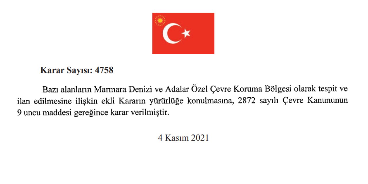 MARMARA DENİZİ VE ADALAR, 'ÖZEL ÇEVRE KORUMA BÖLGESİ' İLAN EDİLDİ
