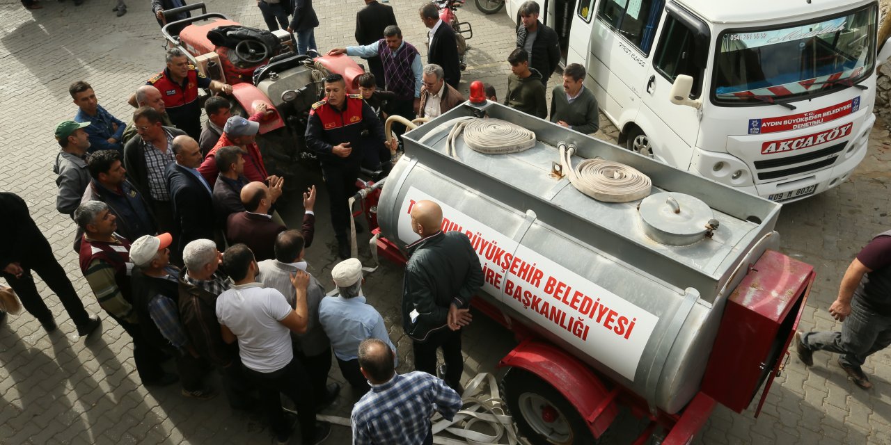 AYDIN BÜYÜKŞEHİR BELEDİYESİ’NİN YANGIN SÖNDÜRME TANKERİ DESTEĞİ SÜRÜYOR