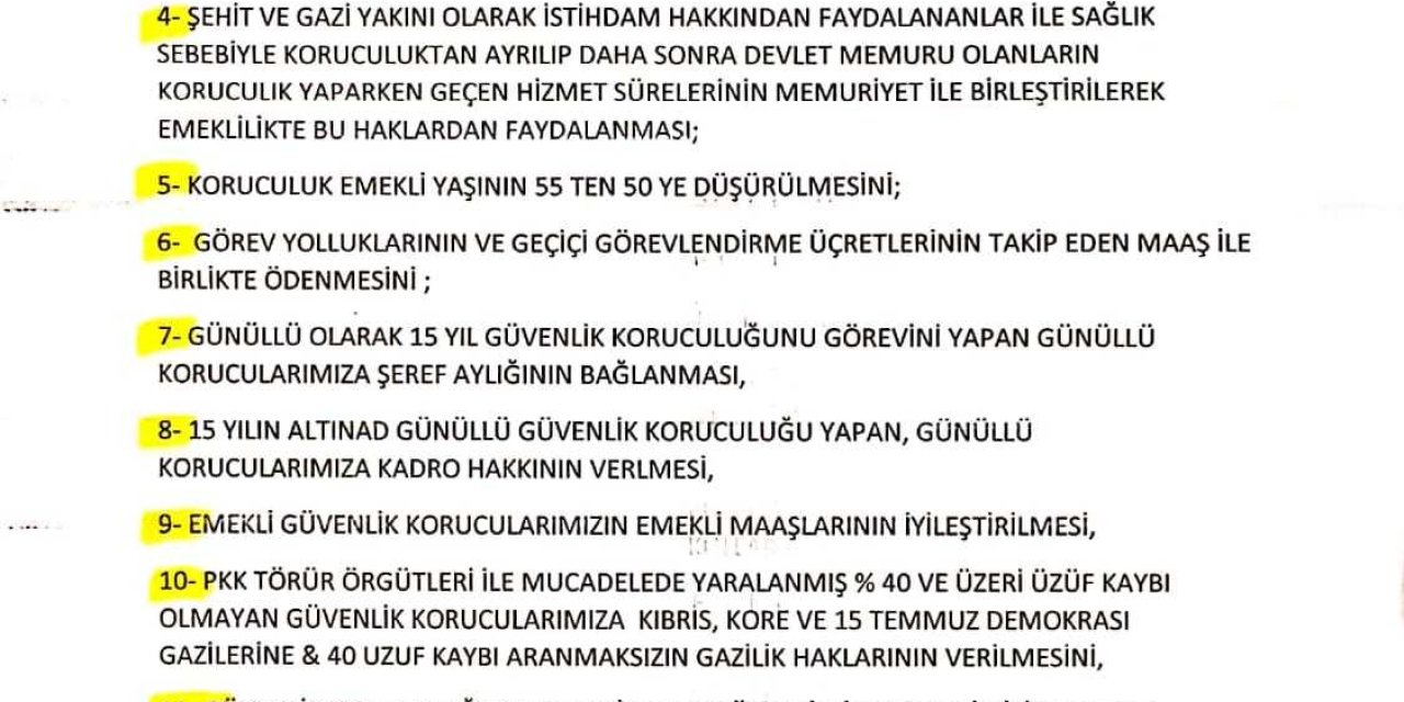 KORUCULAR, AKŞENER'E MEKTUP YAZDI. "EMEKLİLİK YAŞI 55'TEN 50'YE DÜŞÜRÜLSÜN"