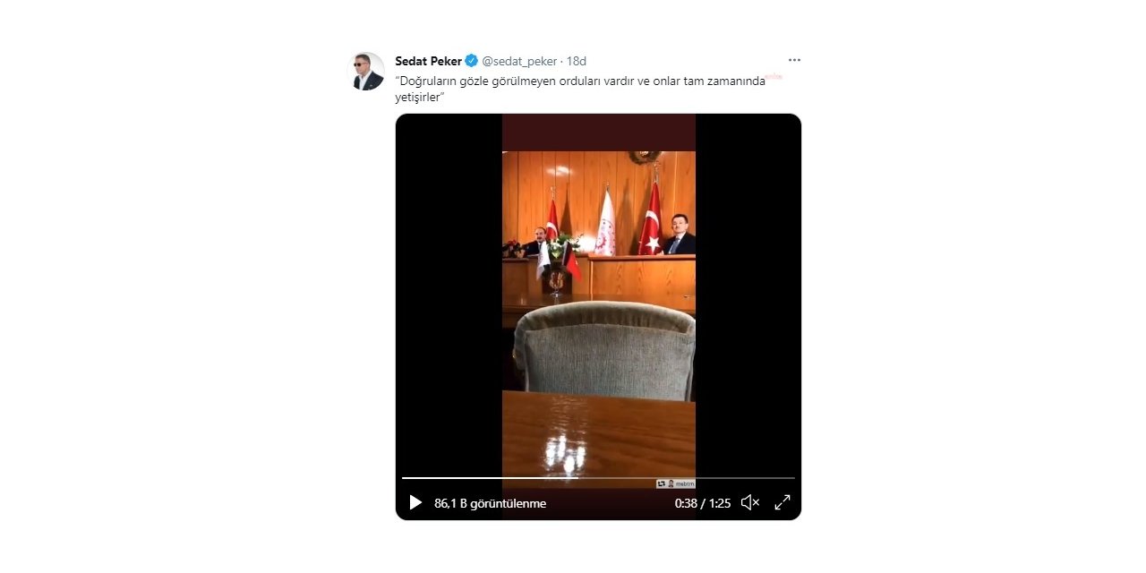 SEDAT PEKER: "DOĞRULARIN GÖZLE GÖRÜLMEYEN ORDULARI VARDIR VE ONLAR TAM ZAMANINDA YETİŞİRLER"