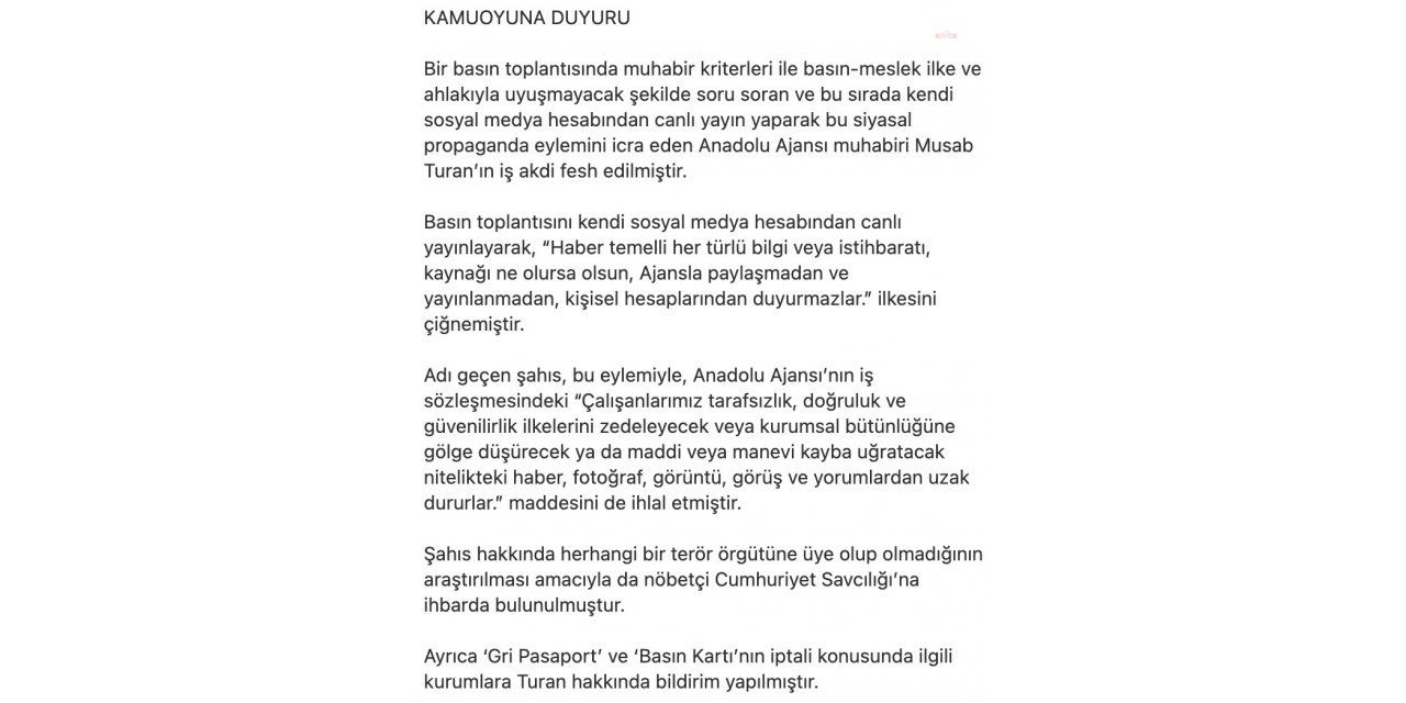 ANADOLU AJANSI, BAKANLARA SÜLEYMAN SOYLU'YU SORAN GAZETECİYİİŞTEN ATTI