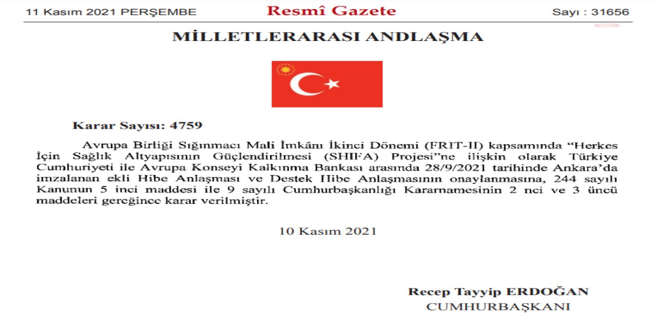 TÜRKİYE İLE AVRUPA KONSEYİ KALKINMA BANKASI ARASINDA 73 MİLYON EUROLUK HİBE ANLAŞMASI İMZALANDI