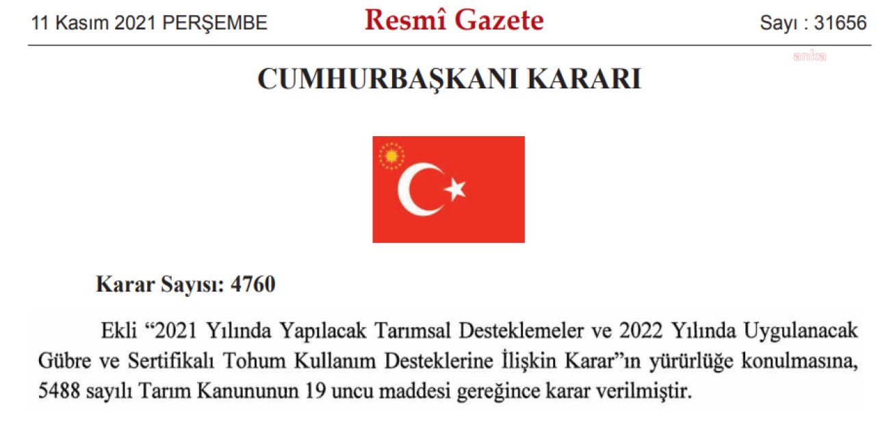 ÜRETİCİLERİN BEKLEDİĞİ TARIM DESTEKLERİ AÇIKLANDI