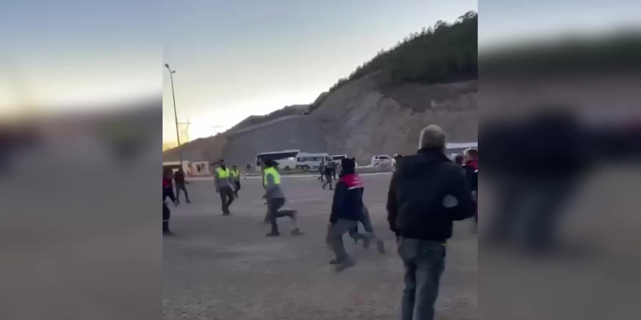 AKKUYU ŞANTİYESİNDE İŞÇİLERLE ÖZEL GÜVENLİK ARASINDA ARBEDE