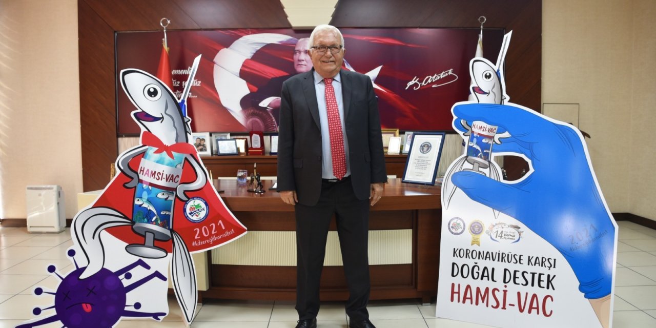 KDZ. EREĞLİ BELEDİYE BAŞKANI POSBIYIK, HAMSİ FESTİVALİ'NİN SLOGANINI AÇIKLADI: “KORONAVİRÜSE KARŞI DOĞAL DESTEK HAMSİ-VAC”