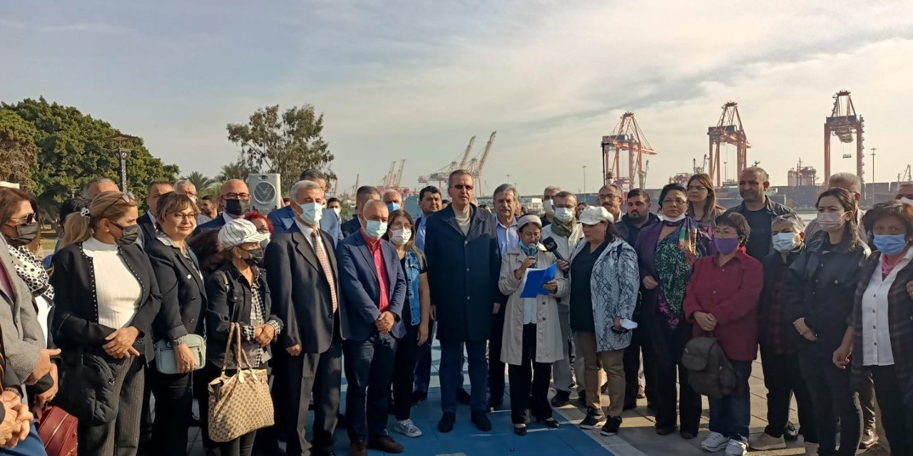 MERSİN LİMANI’NDA BİR YANDA BİLİRKİŞİ KEŞFİ, BİR YANDA PROTESTO