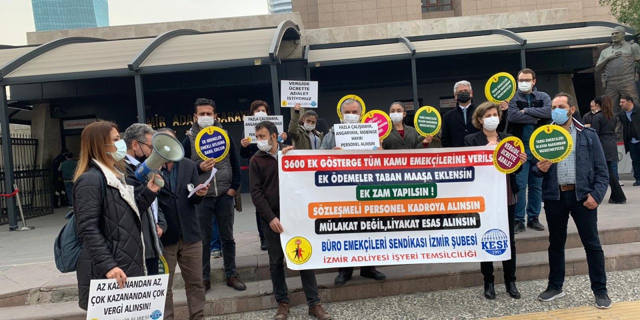 BÜRO EMEKÇİLERİNDEN 'MÜLAKAT' PROTESTOSU