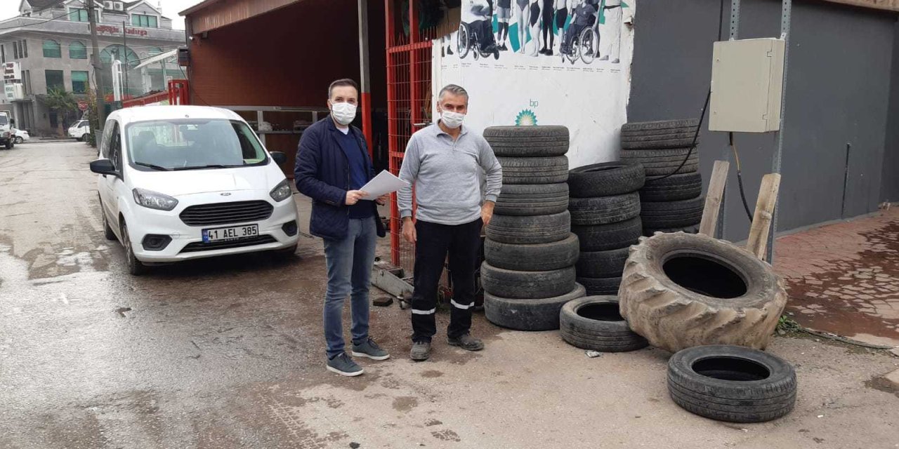 İZMİT BELEDİYESİ LASTİKÇİLERİ DENETLEDİ