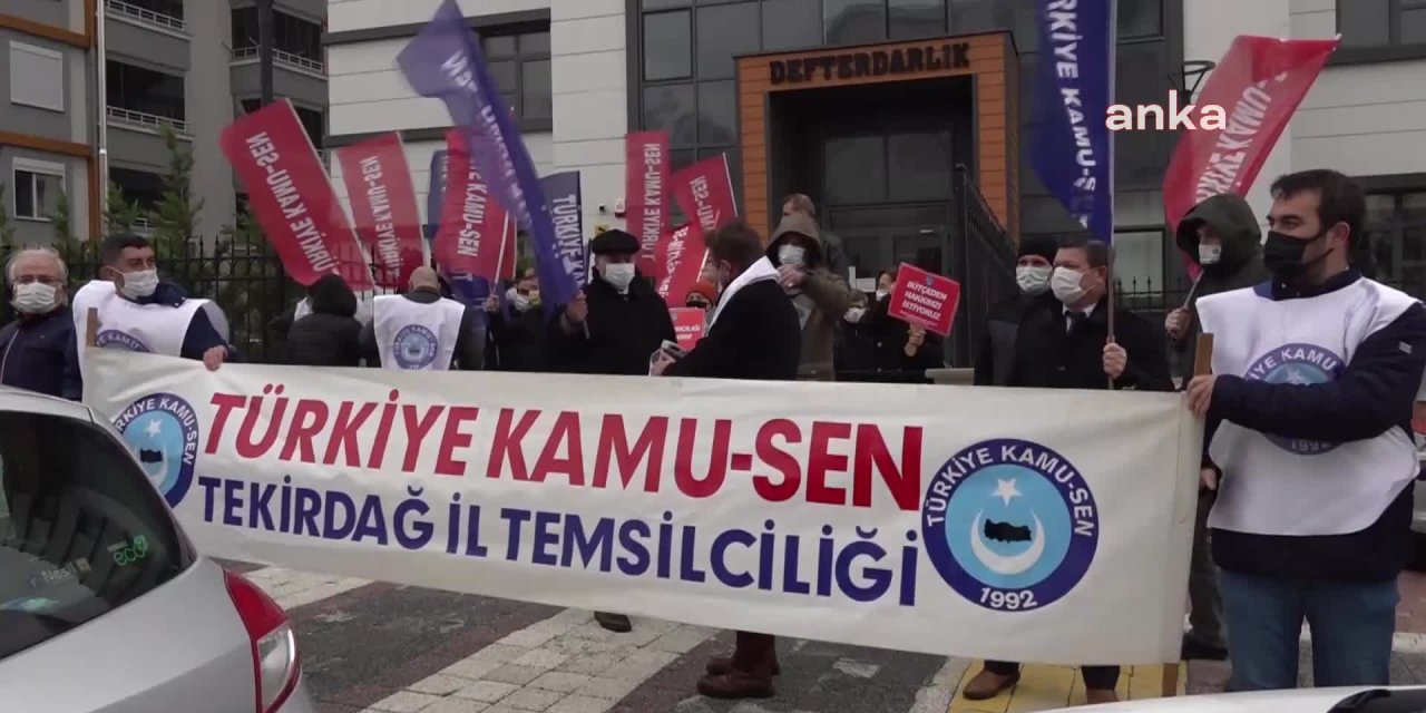 TEKİRDAĞ’DA TÜRKİYE KAMU-SEN ÜYELERİNİN MAAŞ PROTESTOSU