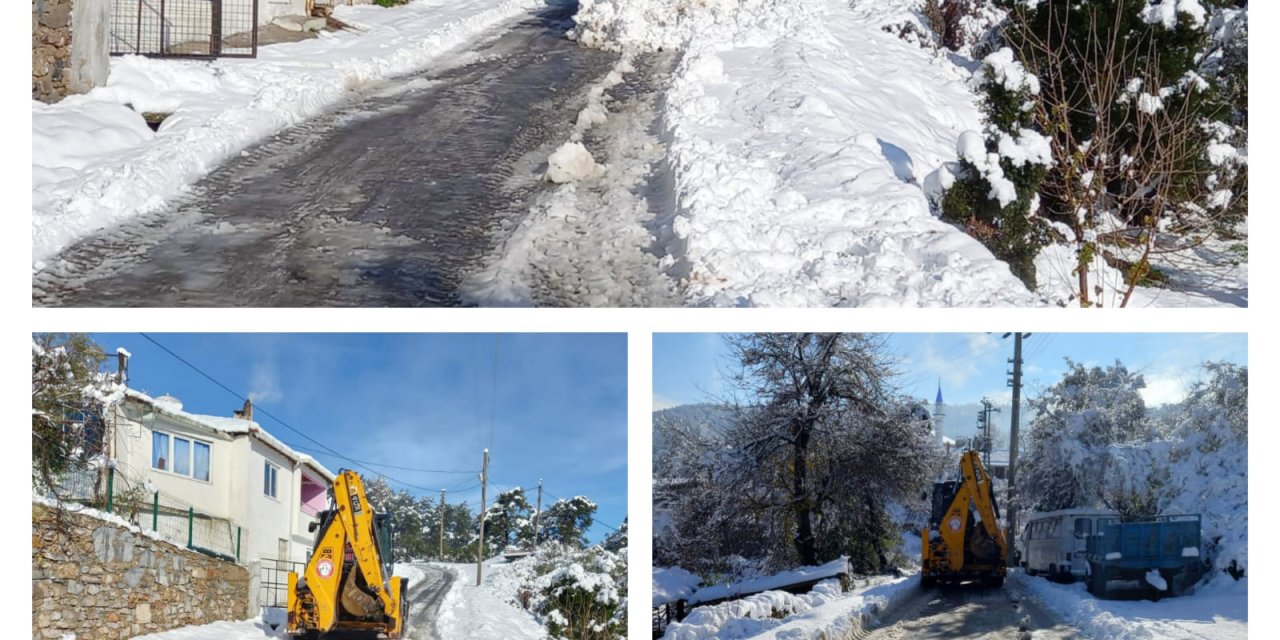 MENTEŞE’DE YOL AÇMA ÇALIŞMASI YAPILDI