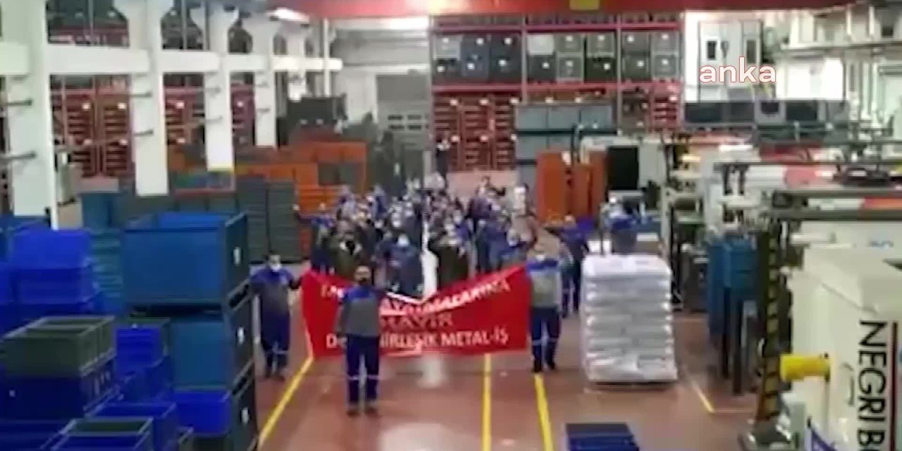 BURSA’DA METAL İŞÇİLERİ, MESS’İN YÜZDE 12 ZAM TEKLİFİNE KARŞI FABRİKALARDA EYLEM YAPTI