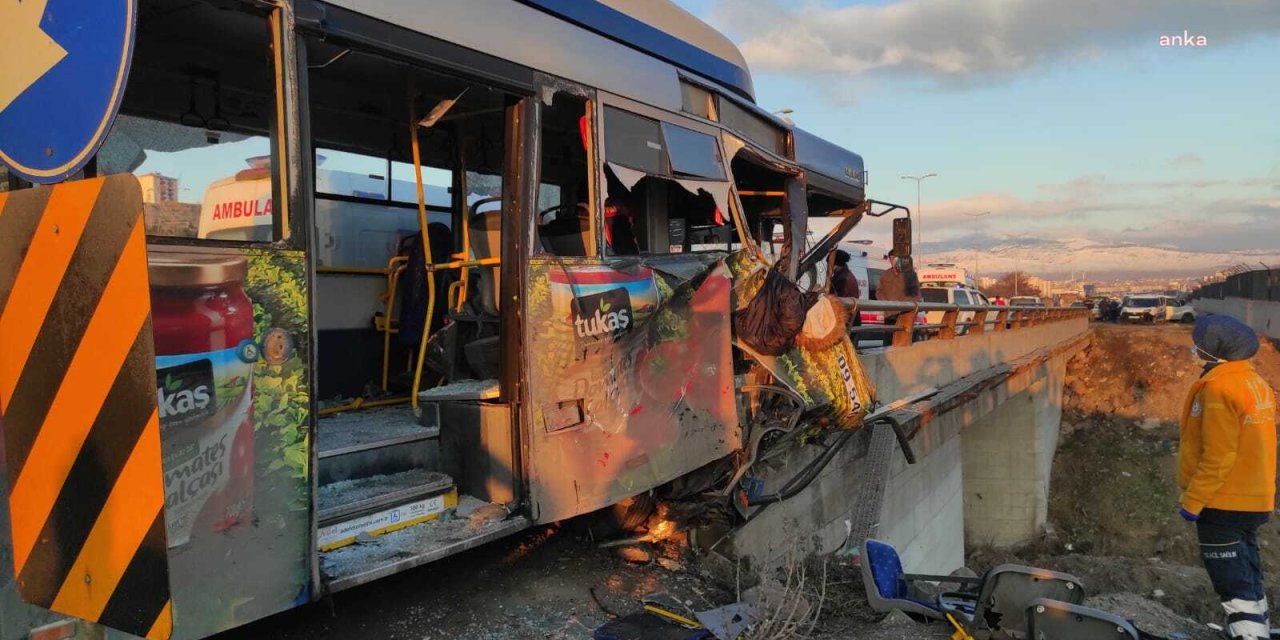 ANKARA'DA, SİNCAN-AYAŞ YOLUNDA HALK OTOBÜSÜ KAZA YAPTI: 24 KİŞİ YARALANDI