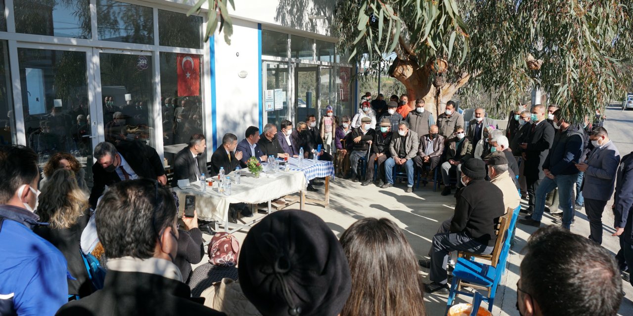 KAYMAKAM BAYAR VE BAŞKAN ARAS PINARLIBELEN HALKIYLA BİR ARAYA GELDİ