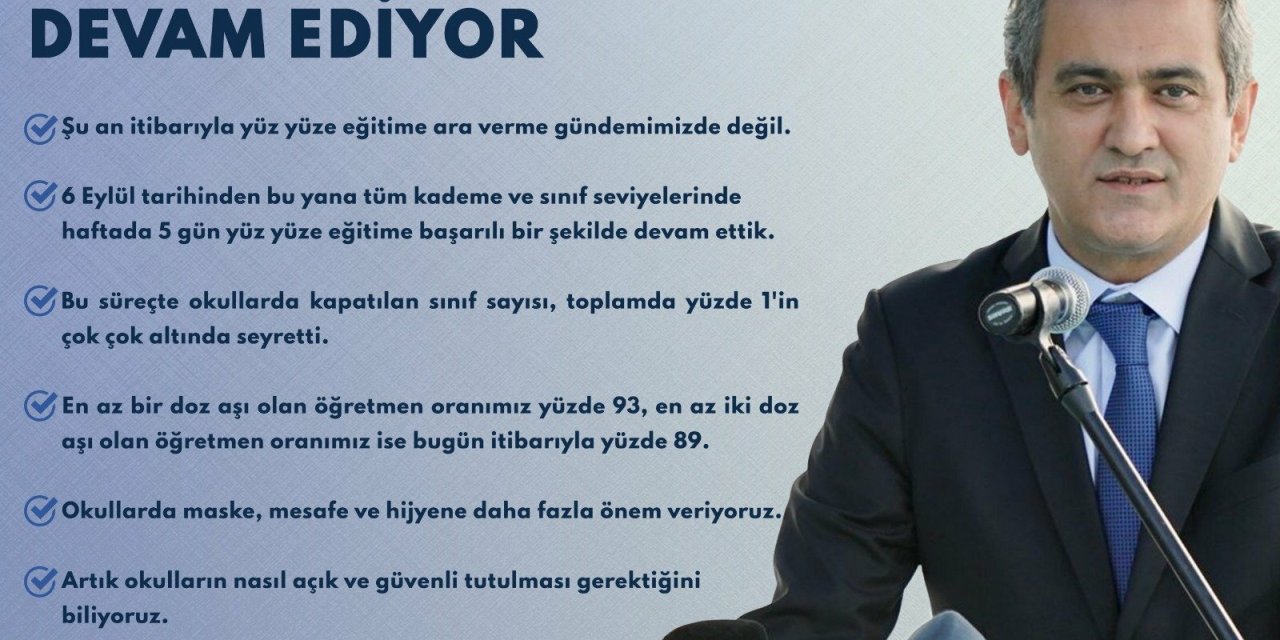 BAKAN ÖZER'DEN 'OMİCRON' AÇIKLAMASI: "YÜZ YÜZE EĞİTİME ARA VERME GÜNDEMİMİZDE DEĞİL"