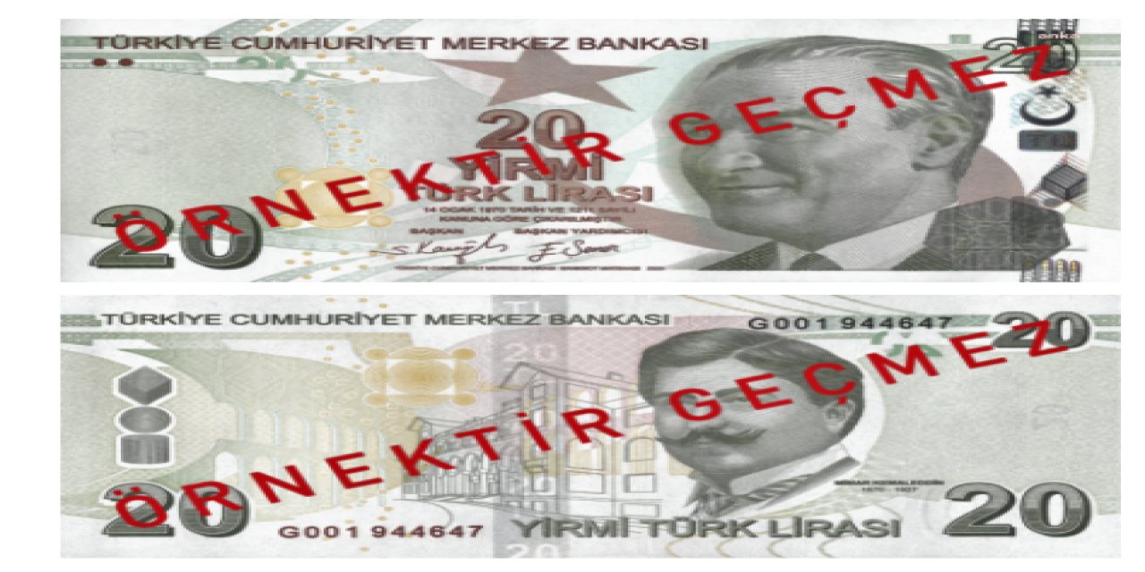 MERKEZ BANKASI, PİYASAYA YENİ 20 TL'LİK BANKNOT SÜRDÜ
