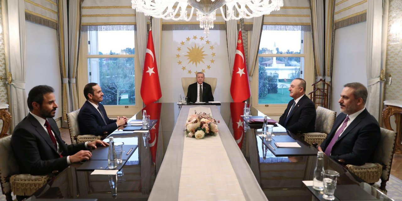 ERDOĞAN, KATAR DIŞİŞLERİ BAKANI'NI KABUL ETTİ