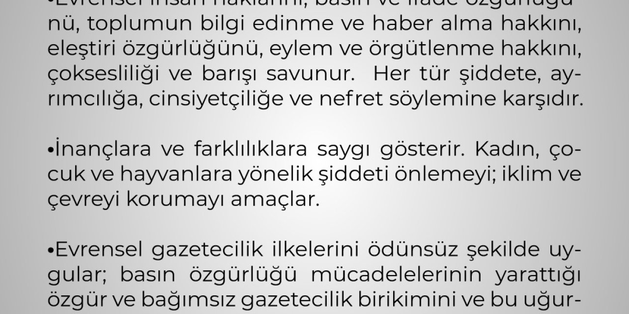 ANKA HABER AJANSI, HABERCİLİK ETİK İLKELERİNİ YAYINLADI