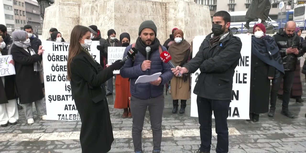 ATAMASI YAPILMAYAN ÖĞRETMENLER ANKARA’DA EYLEM YAPTI: “50 BİN ATAMA İSTİYORUZ”