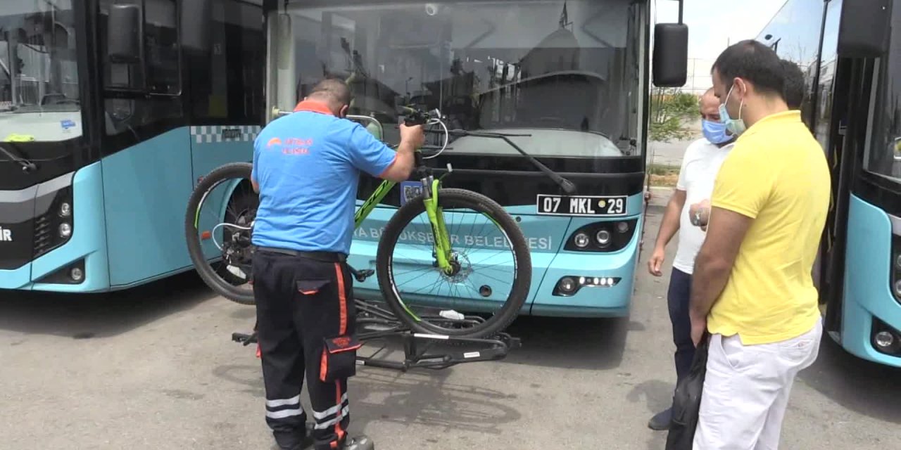 ANTALYA'DA BİSİKLET TAŞIMA APARATLI OTOBÜSLERE SENSÖR UYGULAMASI