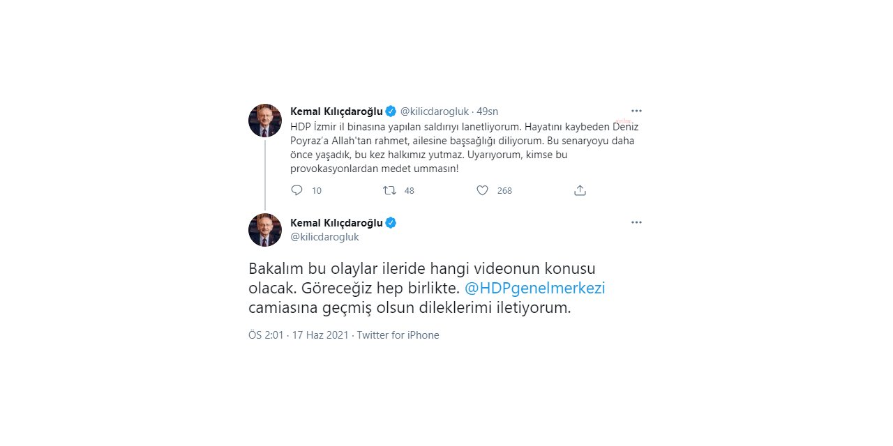 KILIÇDAROĞLU, HDP İL BİNASINA SALDIRIYI LANETLEDİ: "UYARIYORUM, KİMSE BU PROVOKASYONLARDAN MEDET UMMASIN"