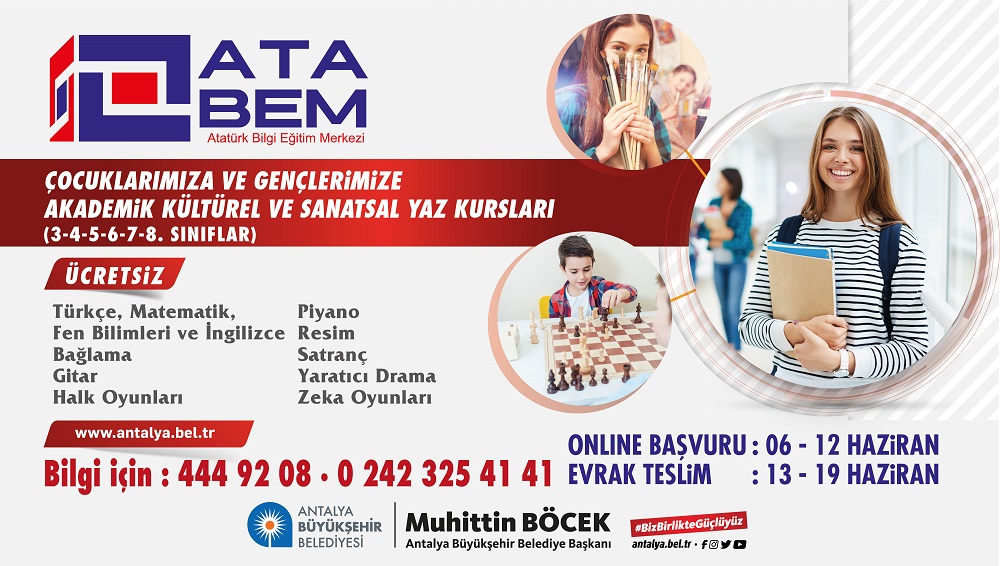 ATABEM Yaz Kurslarına Kayıtlar Başladı Bu Yaz Hem Eğlenceli Hem Eğitici Geçecek