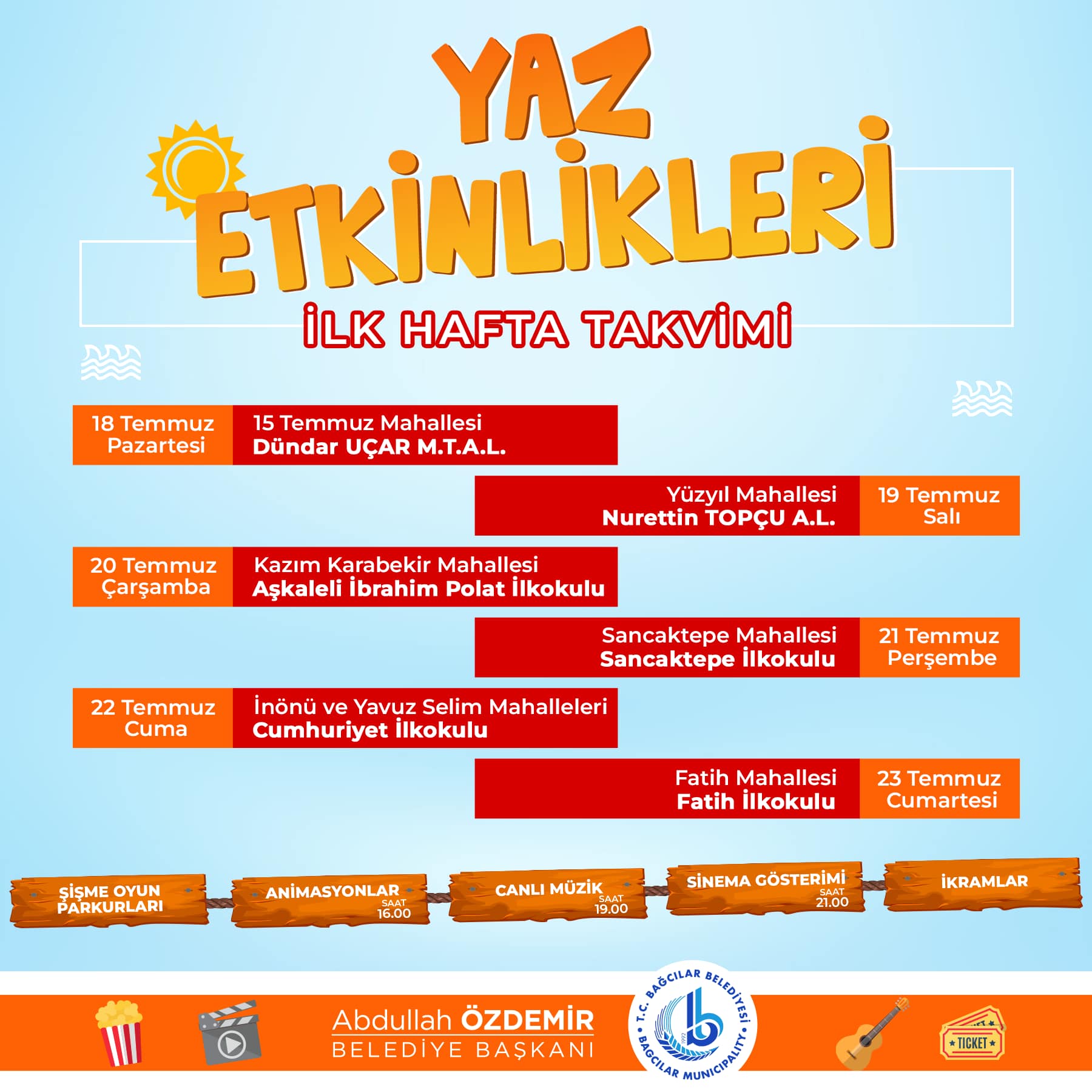 22 MAHALLEDE YAZ ETKİNLİKLERİ 2022 PROGRAM TAKVİMİ