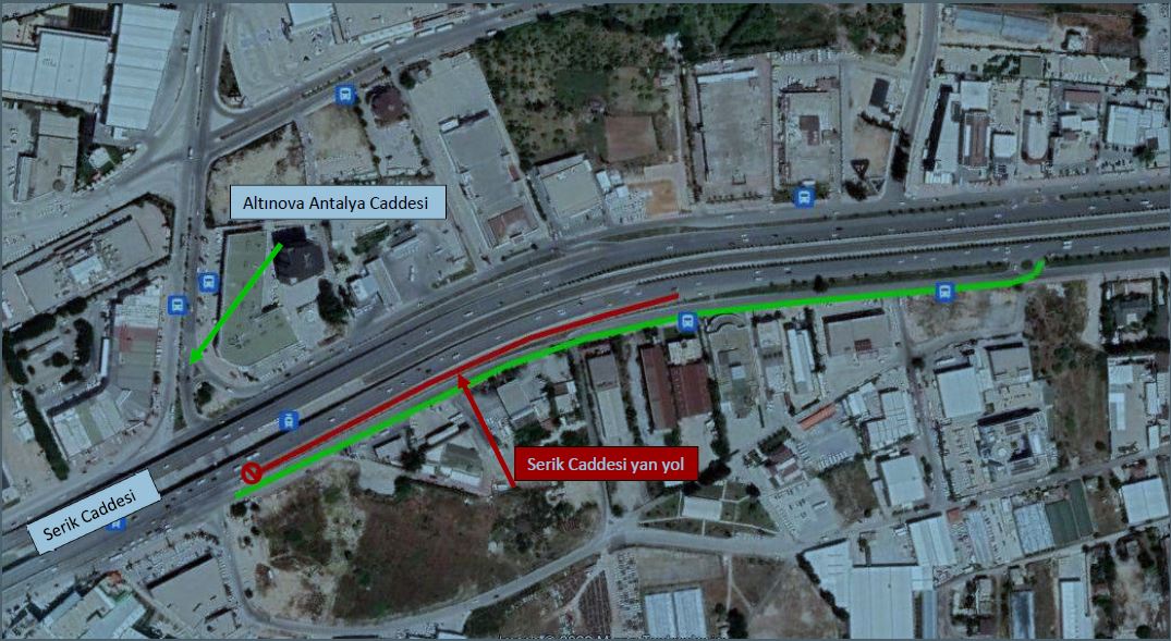 Serik Caddesi’nde bakım çalışması