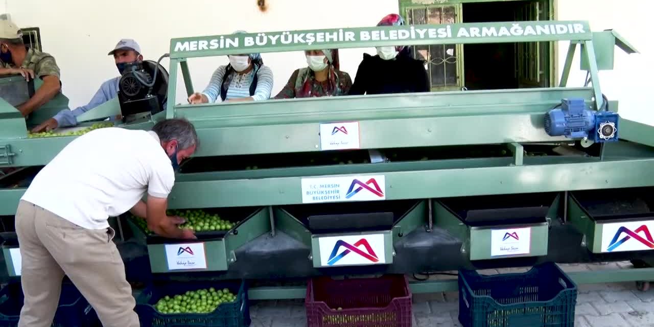 MERSİN BÜYÜKŞEHİR’DEN MUT’A ERİK BOYLAMA MAKİNESİ DESTEĞİ
