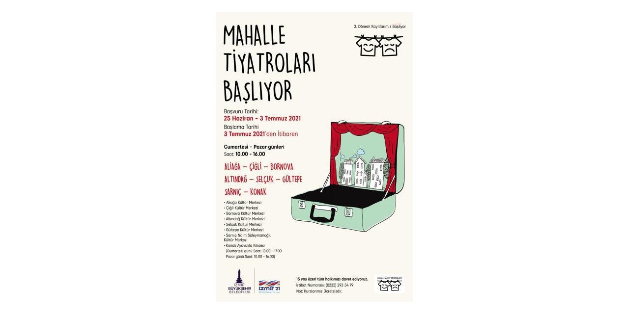 İZMİR BÜYÜKŞEHİR'İN “MAHALLE TİYATROLARI”İÇİN KAYITLAR BAŞLADI