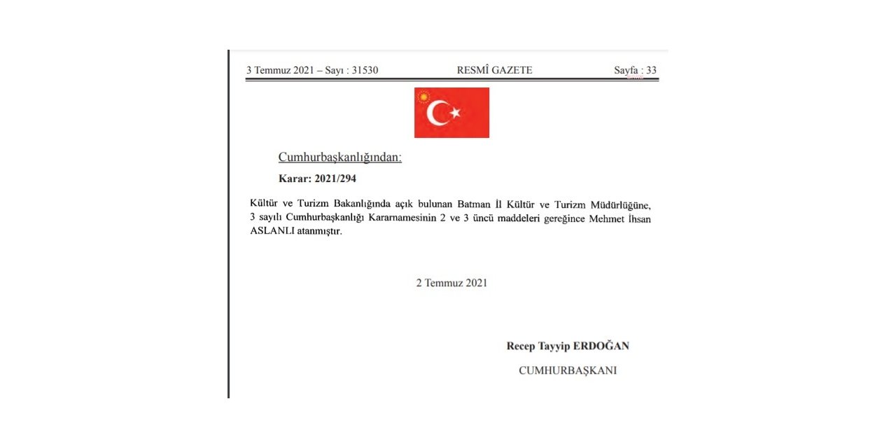 BATMAN'DA İL KÜLTÜR VE TURİZM MÜDÜR VEKİLİ ASALETEN ATANDI