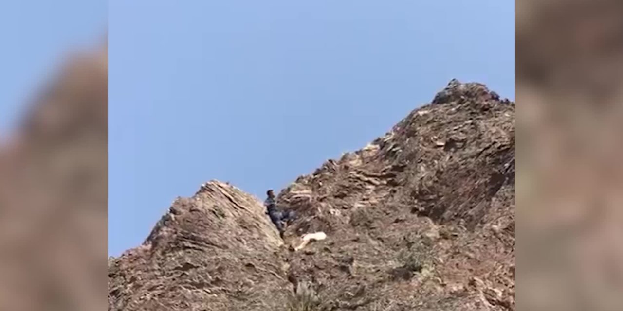 KAYALIKLARDA MAHSUR KALAN KEÇİLERİİTFAİYE KURTARDI